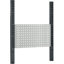 Schäfer Shop Pure Tischaufbau für Arbeitstische AST31, 2 x Aufbausäulen, 1 x Lochwand, B 750 x H 1035 mm, Stahl, anthrazitgrau/lichtgrau