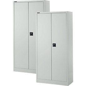Schäfer Shop Pure universal cabinet set of 2, steel, lockable, 950 x 400 x 1935 mm, 5 OH