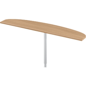 Schäfer Shop Select Aanbouwtafel, ellips, B 1800 x D 400 mm, kersen-Romana/wit aluminium