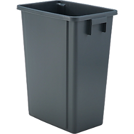 Schäfer Shop Select Abfallbehälter, ohne Deckel, Volumen 60 l, Tragegriffe, stapel- und erweiterbar, B 460 x T 320 x H 580 mm, Kunststoff, grau