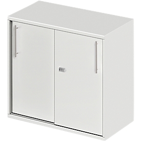 Schäfer Shop Select add-on/sliding door cabinet Start Off, at table height, lockable, W 800 x D 420 x H 726 mm, light gray/light gray 
