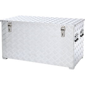 Schäfer Shop Select Alubox, 250 l, aus Riffelblech, L 1022 x B 525 x H 520 mm, abschließbar, mit Gasdruckdämpfer
