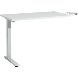 Schäfer Shop Select Anbautisch Start Off, f. T-Fuss, rechteckig, B 1000 x T 600 x H 735 mm, lichtgrau