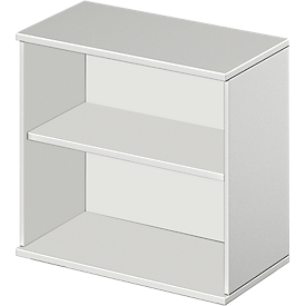Schäfer Shop Select Ansatz-/Aufsatz-Regal LOGIN, 2 Ordnerhöhen, B 800 x T 420 x H 726 mm, lichtgrau