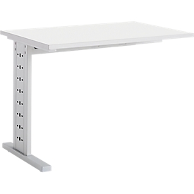 Schäfer Shop Select Ansatztisch Moxxo IQ, Rechteck, C-Fuß, B 1000 x T 600 x H 735 mm, weiß