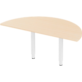 Schäfer Shop Select Ansatztisch PLANOVA ERGOSTYLE, 1/2 Kreis, Ahorn-Dekor/weiß