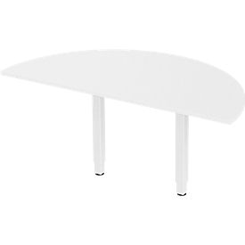 Schäfer Shop Select Ansatztisch PLANOVA ERGOSTYLE, 1/2 Kreis, weiss/weiss