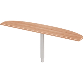 Schäfer Shop Select Ansatztisch PLANOVA ERGOSTYLE, Ellipse, B 1800 x T 400 mm, Kirsche Romana-Dekor/weißalu 