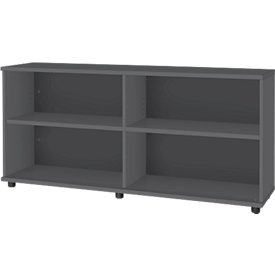 Schäfer Shop Select Anstellregal, aus Holz, 2 Fachböden, B 1600 mm x T 421 x H 750 mm, graphit