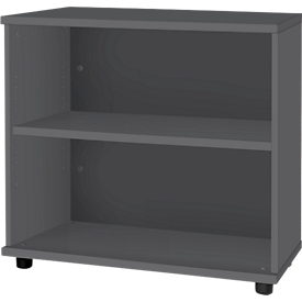 Schäfer Shop Select Anstellregal, aus Holz, 2 Fachböden, B 800 mm x T 421 x H 750 mm, graphit