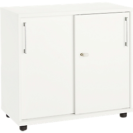 Schäfer Shop Select Anstellschiebetürenschrank, aus Holz, 2 Fachböden, B 800 mm x T 421 x H 750 mm, weiß