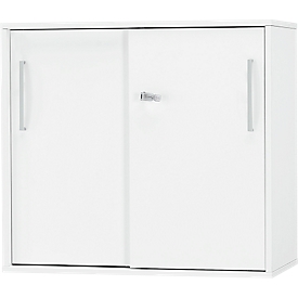 Schäfer Shop Select Armario auxiliar/superior de puertas correderas SET UP, 2 AA, An 800 x P 420 x Al 726 mm, blanco/blanco 