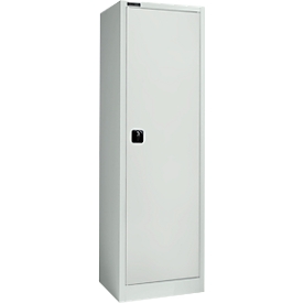 Schäfer Shop Select Armario de material MS 2506, con pared central, carcasa vacía, ancho 600 x fondo 500 x alto 1935 mm, chapa fina, gris claro