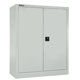 Schäfer Shop Select Armario de puertas batientes MS iCONOMY, acero, 3 alturas de archivo, An 800 x P 400 x Al 1215 mm, gris luminoso RAL 7035