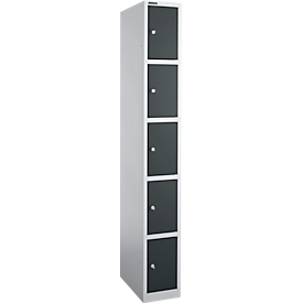 Schäfer Shop Select Armoire à 5 casiers S5, avec serrure à cylindre, aluminium blanc/anthracite