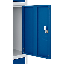 Schäfer Shop Select Armoire à 5 casiers S5, avec serrure à cylindre, aluminium blanc/bleu gentiane