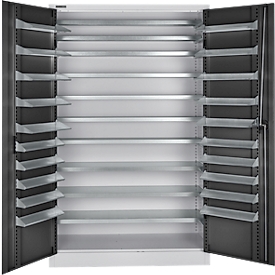 Schäfer Shop Select Armoire à bacs, 10 étagères, sans équipement, L 1200 x P 500 x H 1935 mm, acier, aluminium blanc/gris anthracite