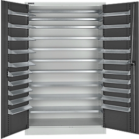Schäfer Shop Select Armoire à bacs, 10 étagères, sans équipement, L 1200 x P 500 x H 1935 mm, acier, gris clair/gris anthracite