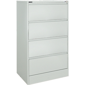 Schäfer Shop Select Armoire à dossiers suspendus MS iCONOMY, acier, 2 rangées, bacs fermés, l. 780 mm, argent alu RAL 9006