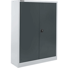 Schäfer Shop Select Armoire à matériel MSI 16412i - L 1200 x P 400 x H 1535 mm - 3 tablettes - acier - alu blanc/gris anthracite