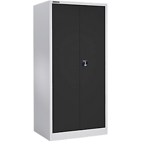 Schäfer Shop Select Armoire à matériel MSI 2509, 4 étagères intermédiaires, serrure à cylindre, L 950 x P 500 x H 1935 mm, aluminium blanc RAL 9006/gris anthracite RAL 7016