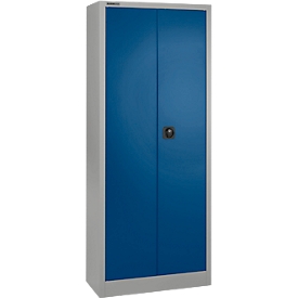 Schäfer Shop Select Armoire à portes battantes en métal MSI 2408 , acier, l. 800 x P 400 x H 1935 mm, alu argent/bleu gentiane