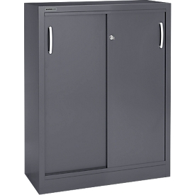 Schäfer Shop Select Armoire à portes coulissantes, 3 hauteurs de classeurs, l. 1200 mm, graphite RAL 7024