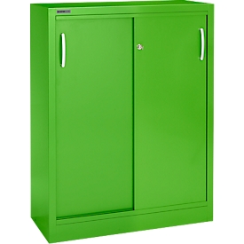Schäfer Shop Select Armoire à portes coulissantes, 3 hauteurs de classeurs, l. 1200 mm, vert pomme RAL 6018