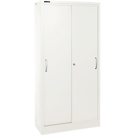 Schäfer Shop Select Armoire à portes coulissantes, 5 hauteurs de classeur, l. 1200 mm, blanc RAL 9003