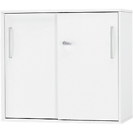Schäfer Shop Select Armoire à portes coulissantes d'appoint à poser SET UP, 2 HC, l. 800 x P 420 x H 726 mm, blanc/blanc 