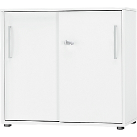Schäfer Shop Select Armoire à portes coulissantes SET UP, verrouillable, 2 hauteurs de classeur, blanc/blanc 