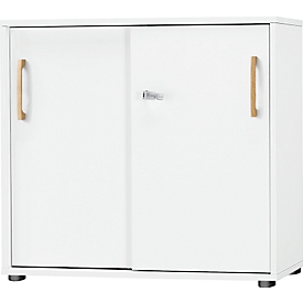 Schäfer Shop Select Armoire à portes coulissantes Start Off Wood, 2 HC, verrouillable, bois, L 800 x P 420 x H 788 mm, blanc