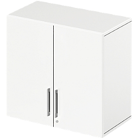Schäfer Shop Select Armoire à poser LOGIN, 2 hauteurs de classeur, poignées sur le dessous, l. 800 x P 420 x H 726 mm, blanc/blanc 
