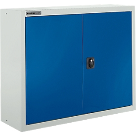 Schäfer Shop Select Armoire à poser MS 8408i, L 800 x P 400 x H 800 mm, 1 fond, acier, gris clair RAL 7035/bleu gentiane RAL 5010