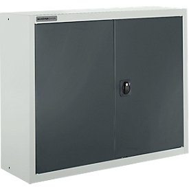 Schäfer Shop Select Armoire à poser MS 8408i, L 800 x P 400 x H 800 mm, 1 fond, acier, gris clair RAL 7035/gris anthracite RAL 7016