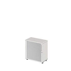 Schäfer Shop Select Armoire à rideau coulissant transversal Start Off, 2 HC, verrouillable, l. 800 x P 420 x H 744 mm, bois, gris clair 