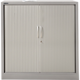 Schäfer Shop Select Armoire à rideau MS iCONOMY, acier, 3 hauteurs de classeurs, l. 1200 x P 400 x H 1215 mm, aluminium blanc RAL 9006