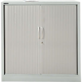 Schäfer Shop Select Armoire à rideau MS iCONOMY, acier, 3 hauteurs de classeurs, l. 1200 x P 400 x H 1215 mm, gris clair RAL 7035