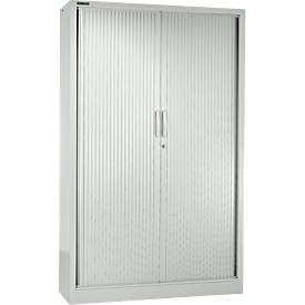 Schäfer Shop Select Armoire à rideau MS iCONOMY, acier, 5 hauteurs de classeurs, L 1200 x P 400 x H 1935 mm, gris clair RAL 7035