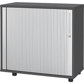 Schäfer Shop Select Armoire à rideau transversal, en bois, 1 tablette, L 800 mm x P 421 x H 750 mm, graphite