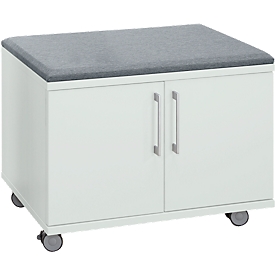 Schäfer Shop Select Armoire à roulettes, avec fonction d'assise, L 800 x P 450 x H 590 mm, gris clair