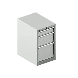 Schäfer Shop Select Armoire à tiroirs 18-27, 3 tiroirs (H 100/200/300mm), jusqu'à 200 kg, L 411 x P 572 x H 700 mm, gris clair/gris clair