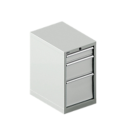 Schäfer Shop Select Armoire à tiroirs 18-27, 3 tiroirs (H 100/200/300mm), jusqu'à 75 kg, L 411 x P 572 x H 700 mm, gris clair/gris clair