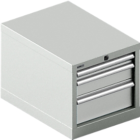 Schäfer Shop Select Armoire à tiroirs 18-27, 3 tiroirs (H 50/100/150mm), jusqu'à 200 kg, L 411 x P 572 x H 400 mm, gris clair/gris clair