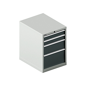 Schäfer Shop Select Armoire à tiroirs 27-36 , 4 tiroirs, jusqu'à 75 kg, l. 564 x P 725 x H 800 mm, gris anthracite/gris clair