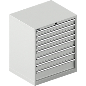 Schäfer Shop Select Armoire à tiroirs  36-27, 8 tiroirs, jusqu'à 75 kg, L 1193 x P 725 x H 850 mm, gris clair
