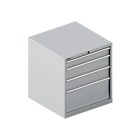 Schäfer Shop Select Armoire à tiroirs SCHÄFER 36-36, 4 tiroirs, jusqu'à 75 kg, l. 717 x P 725 x H 800 mm, alu blanc
