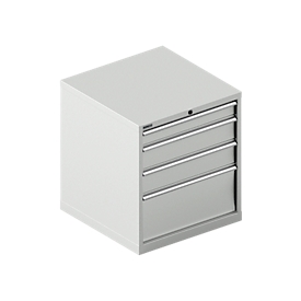 Schäfer Shop Select Armoire à tiroirs SCHÄFER 36-36, 4 tiroirs, jusqu'à 75 kg, l. 717 x P 725 x H 800 mm, gris clair