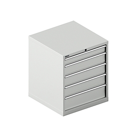 Schäfer Shop Select Armoire à tiroirs SCHÄFER 36-36, 5 tiroirs, jusqu'à 75 kg, l. 717 x P 725 x H 850 mm, gris clair