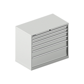 Schäfer Shop Select Armoire à tiroirs SCHÄFER 54-27, 6 tiroirs, jusqu'à 75 kg, L 1023 x P 572 x H 850 mm, gris clair